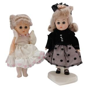 Lot of 2 Vogue Dolls The World of Ginny Doll in Black & White Dress VTG 1980's